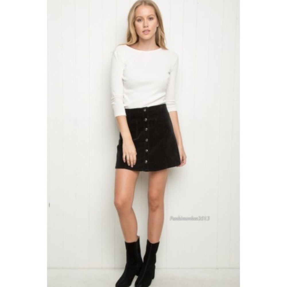 Brandy Melville black corduroy skirt